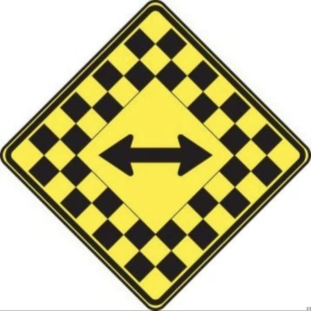 Accuform WARNING SIGN  DOUBLE ARROW 30 in  X 30 in FRW306DP